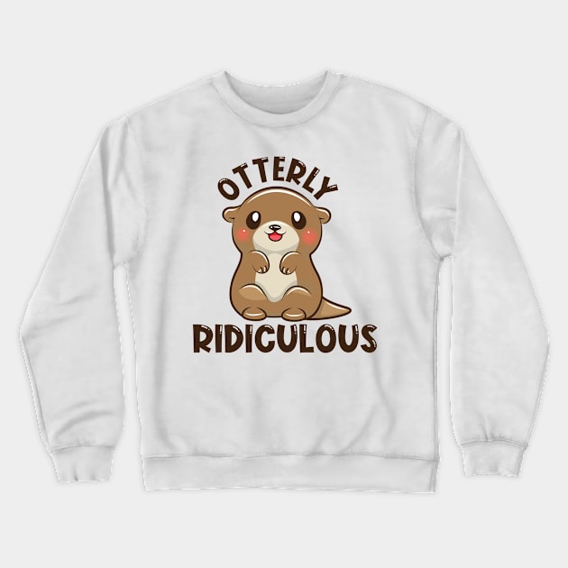 Otter Animal Cute Adorable Baby Critter Ridiculous Crewneck Sweatshirt by Mellowdellow